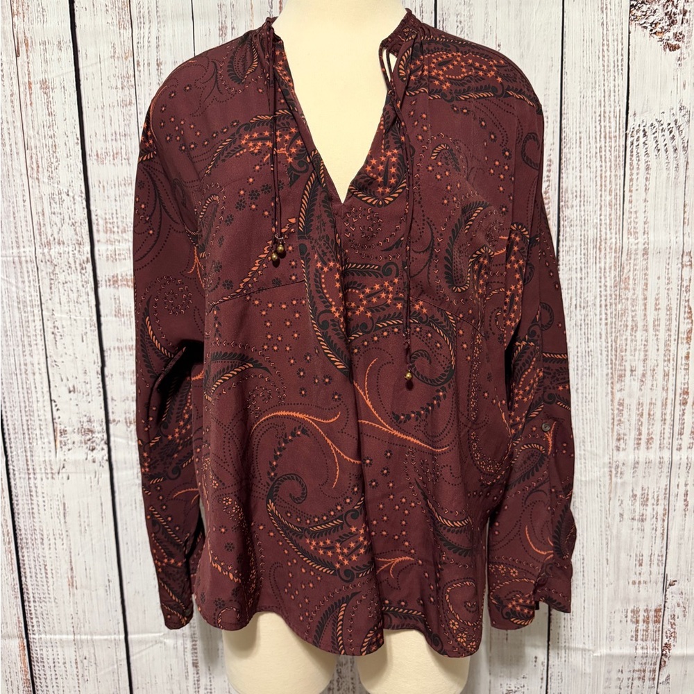 Abercrombie & Fitch‎ Maroon Paisley Blouse